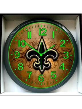 Louisiana Saints NFL Glow In The Dark Wall Clock New, We Have All NFL Teams